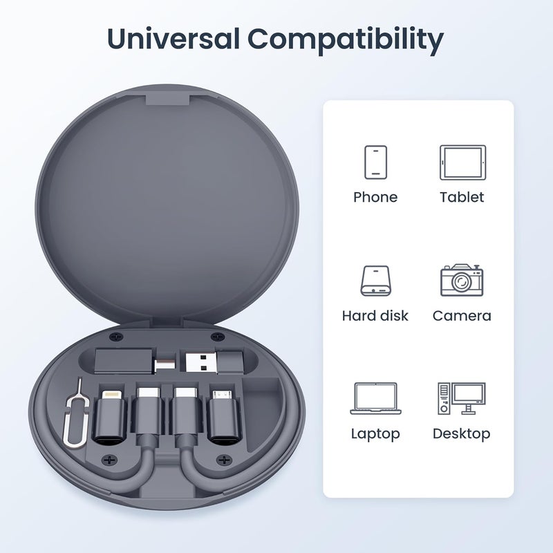 Elebase USB Charging Adapter Kit,Multi Travel USBC Adapter Set,Type C to USB 3.0 OTG iOS Micro Converter Case with 1Ft 100W Charger Cable for iPhone 17 Air 16 15 14 Max Pro,Samsung Galaxy S24 S23 Plus - Image 5
